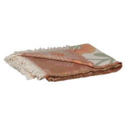 Plaid Lilou fleurs orange 130x170 cm