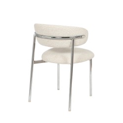 Chaise de salle à manger Curve beige avec piètement chromé (lot de 2)