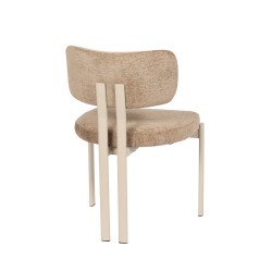 Chaise de salle à manger Gleen taupe avec piètement blanc (lot de 2)