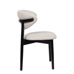 Chaise de salle à manger en tissu et bois massif Joe (lot de 2)