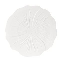 Plat rond Dahlia blanc 32 cm
