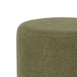Pouf Twisty D 39 cm blanc en tissu et pied noir