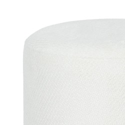 Pouf Twisty D 39 cm blanc en tissu et pieds rouge