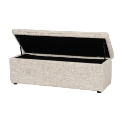 Coffre bout de lit Doug sable L 123 cm en tissu