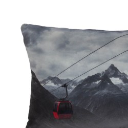 Coussin imprimé télécabine ski 30x50 cm (lot de 2)