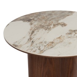 Table basse Clea 80 cm en céramique et bois