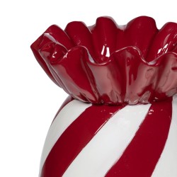 Vase bonbon rayée H31 cm en resine