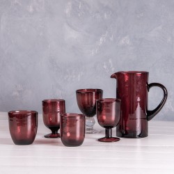 Verre à pied 25 cl Gordes bullé violet (lot de 6)