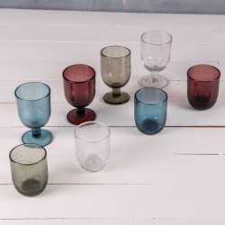 Verre à pied 28 cl Luberon bullé bleu (lot de 6)