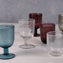 Verre à pied 28 cl Luberon bullé transparent (lot de 6)