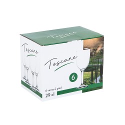 Boîte de 6 verres à pied Toscane 29 cl