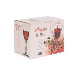 Boîte de 6 verres à pied Angela filet or 35 cl