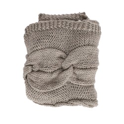 Plaid en maille tricot gris 120x150 cm