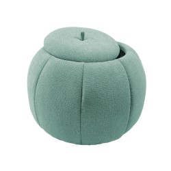 Pouf rond Pumpkin vert d’eau D60 cm en tissu