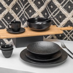 Assiette creuse Vésuvio noir 19 cm (lot de 6)
