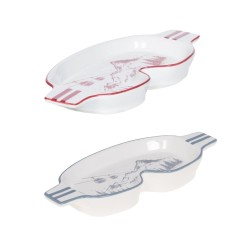 Coupelle masque de ski en céramique bleue /rouge (lot de 2)