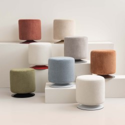 Pouf Twisty D 39 cm blanc...