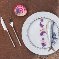 Assiette à dessert Boréalis gris 22 cm (lot de 6)